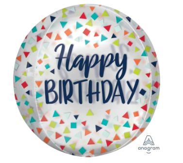 Globo Orbz Metálico Happy Birthday