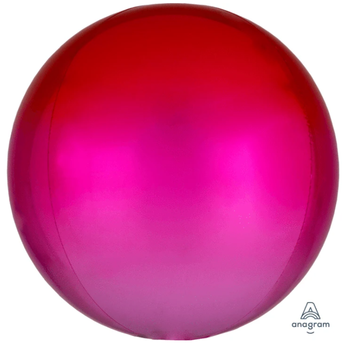 Globo Orbz Ombré Rojo y Rosa