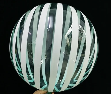 Globo Burbuja Crystal Verde Rayas Blancas 18"